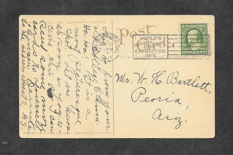 1915 Postcard World's Panama Pacific Expo Cancel Bridge!