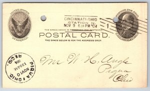 Cincinnati Ohio~The Rich Pump Co~Wooden Pumps/Tanks~Receipt~1904 Postal