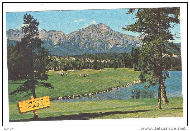 The 16th, golf course at Jasper Park Lodge, Pyramid Mountain, Jasper, Alber...