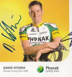 David Vitoria Spanish Cycling Champion Phonak Team Hand Signed Photo