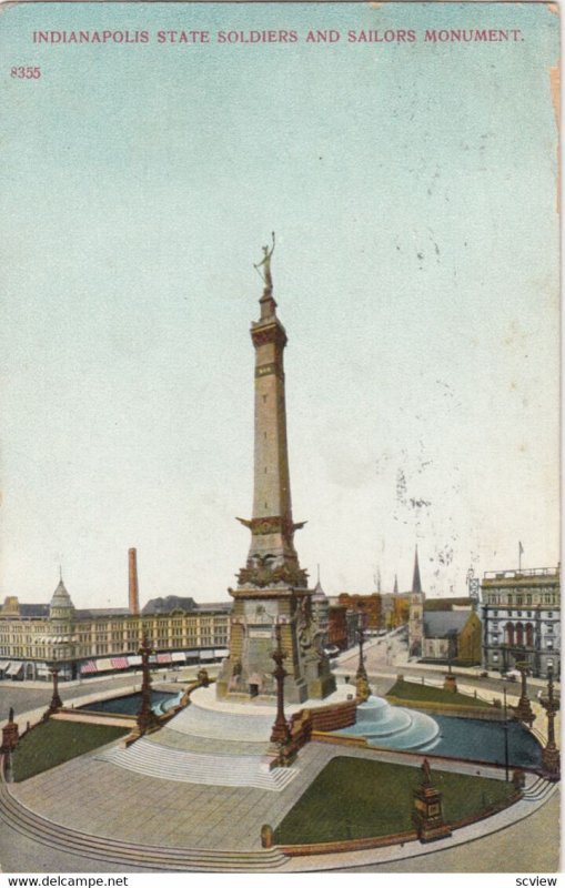 INDIANAPOLIS , Indiana , 1909 ; Solders & Sailors Monument