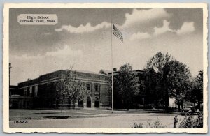 Turners Falls Massachusetts 1950s Postcard High School