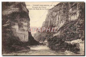 Old Postcard From Touet Beuil Cians Gorges Line South of France
