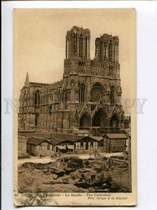 401623 FRANCE REIMS cathedral Vintage RPPC to UK