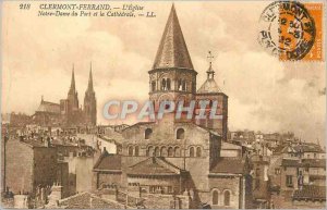 Old Postcard Clermont Ferrand Church Notre Dame du Port and the Cathedral