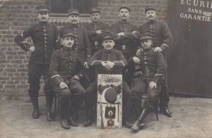 Group Of French Police Antique France Policeman Old Postcard