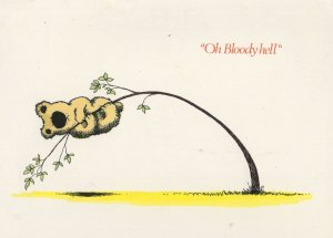 Teddy Bear Being Tarzan Swearing Comic Postcard