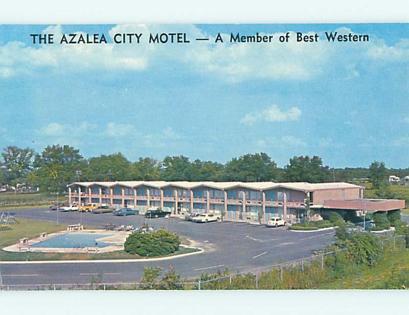 Unused Pre-1980 OLD CARS & AZALEA CITY MOTEL Valdosta Georgia GA u7275@