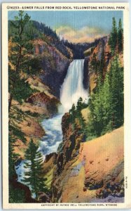 Postcard - Lower Falls from Red Rock, Yellowstone National Park, Wyoming, USA