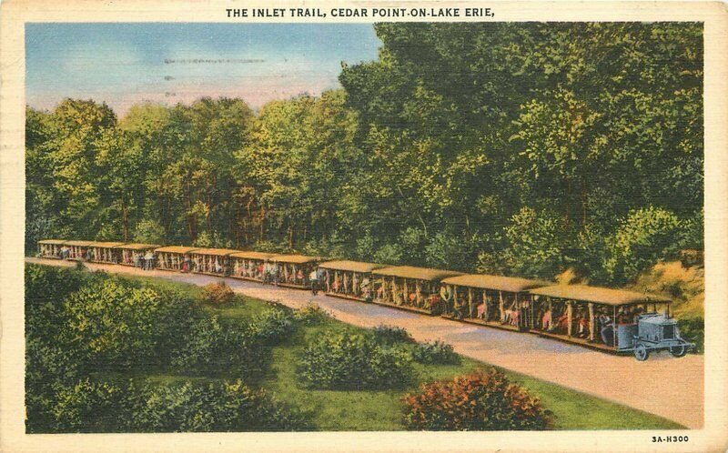 Cedar Point Lake Erie Ohio Rich Holt Teich Inlet Trail 1949 Postcard 20-3445