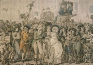 The Westminster Medieval Election of 1788 Covent Garden Painting Postcard