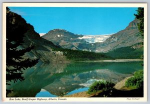 Bow Lake, Banff National Park Alberta Canada, Chrome Postcard