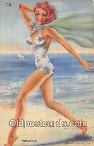 Linen Postcards Beach Vivacious Rips on back 