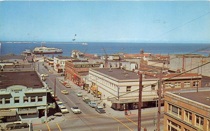 Port Angeles Washington~Business District-Waterfront~COHO Ferry Leaves~1963