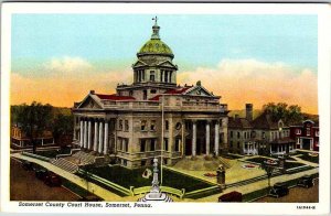 Postcard COURT HOUSE SCENE Somerset Pennsylvania PA AN2090