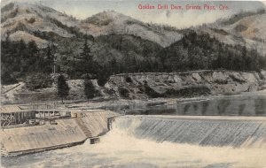 H82/ Grants Pass Oregon Postcard c1910 Golden Drift Mining Co Dam  47