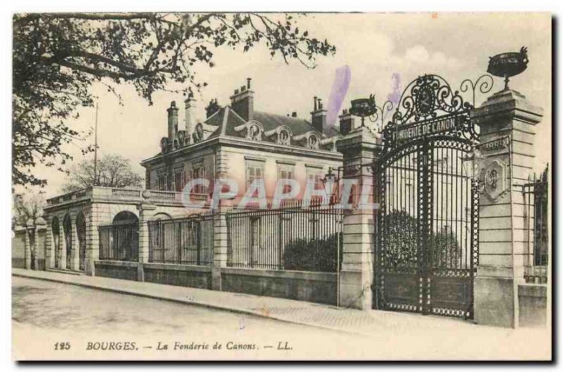 Old Postcard Bourges The Foundry Canons