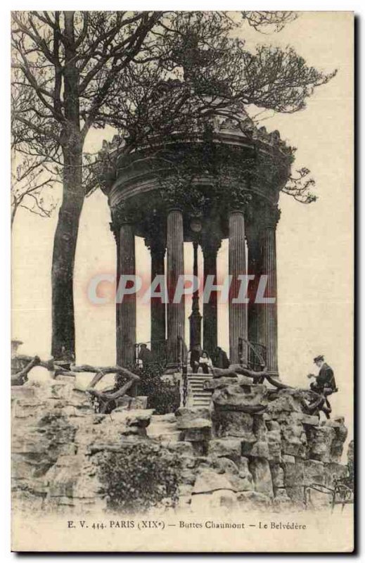 Old Postcard Paris Buttes Chaumont The Belvedere