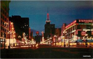 1950's Neon Night Main Street SALT LAKE CITY, UTAH Seiach postcard 7785