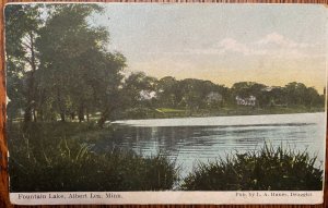 Vintage Postcard 1907-1915 Fountain Lake, Albert Lea, Minnesota