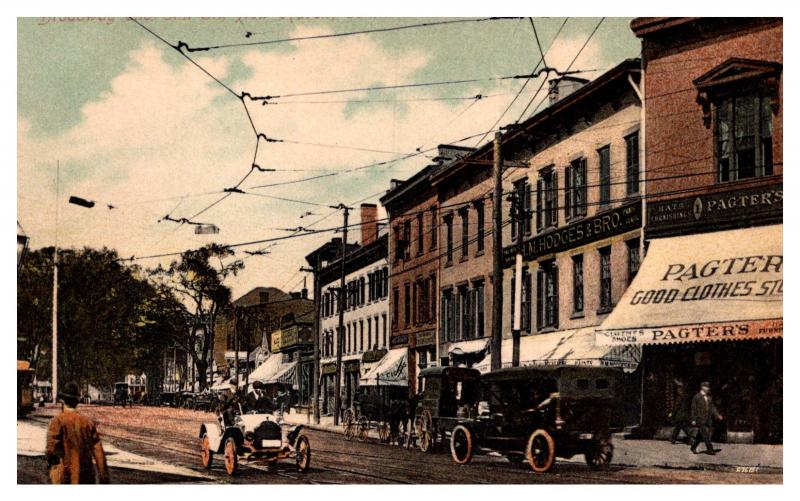 Connecticut  New Haven ,  Broadway and Elm Street , Antique cars, Carriages