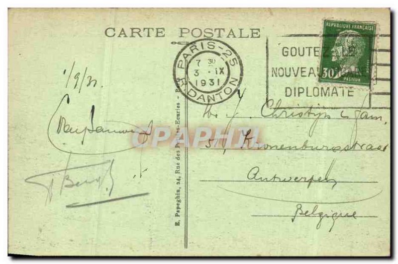 Paris Old Postcard L & # 39opera Place and metropolitan station