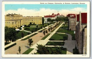 Postcard Campus - University of Kansas - Lawrence Kansas