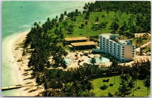 VINTAGE POSTCARD BIRD'S EYE VIEW OF THE JAMAICA HILTON RESORT HOTEL 1966