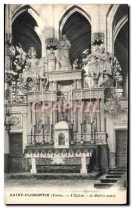 Old Postcard Saint Florentin L & # 39eglise the high altar