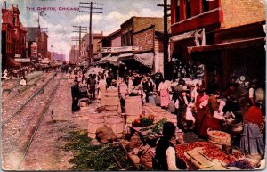 USA The Ghetto Chicago Illinois Vintage  Postcard 09.69