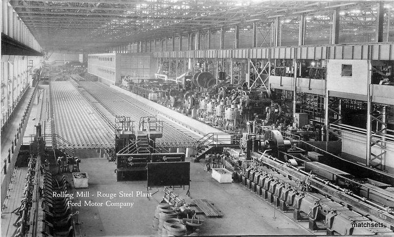 c1920's ROUGE RIVER Rolling Mills Steel Plant  RPPC 1318 Ford Automobile Factory