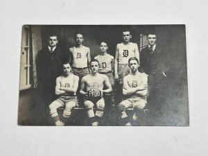 RPPC Postcard Doylestown High School Basketball PA 1920 Bucks County PA