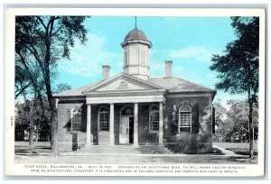 c1940's Court House Exterior Roadside Williamsburg VA Unposted Vintage Postcard