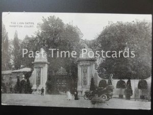 c1912 - The Lions Gates HAMPTON COURT showing old car