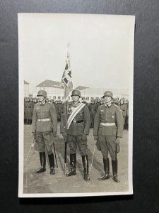 Mint Germany Postcard Wehrmacht Army WW2 Soldier RPPC Flags