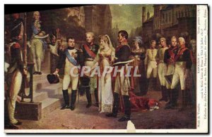 Old Postcard Napoleon 1 receives Queen Louise of Prussia Tilsit