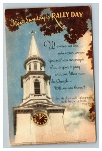 Vintage 1947 Postcard Teutsch Evangelical Lutheran Church Rally Day Cleveland OH