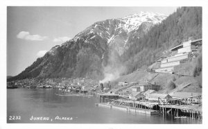 RPPC JUNEAU, AK Alaska Pier Scene ca 1940s Johnston Vintage Postcard