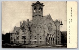 Iowa City~Methodist Church St View~Rose Window~Tower~Romanesque~1915 Postcard