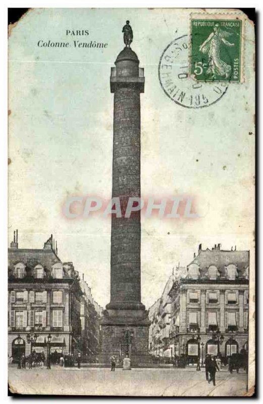 Paris - 1 - Vendome Column Old Postcard