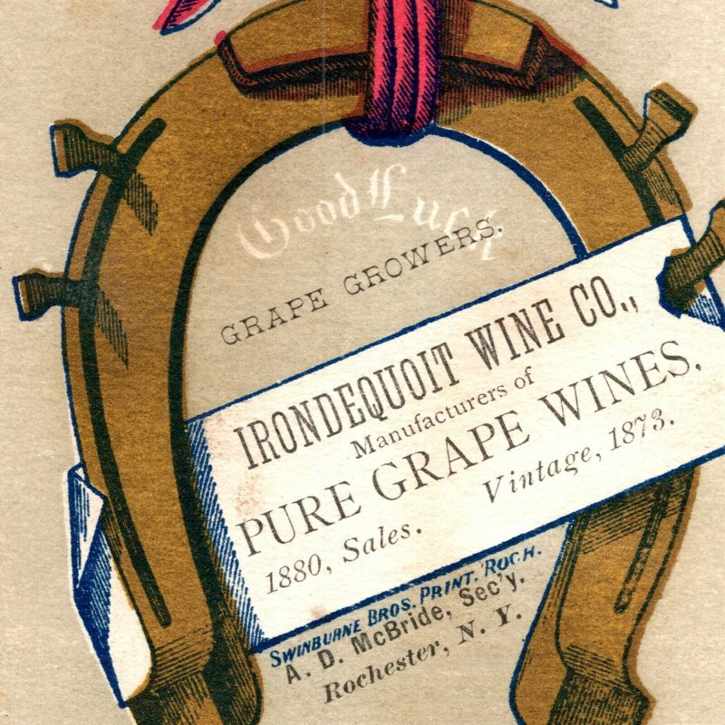 1880 Irondequoit Wine Company Vineyards Monroe County Rochester New York