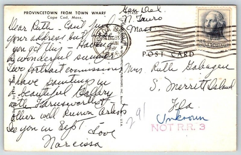 Provincetown, Cape Cod, Massachusetts - Town Wharf - 1964 - Postcard