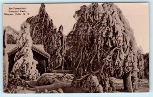 NIAGARA FALLS, New York NY ~ Winter ICE FORMATION Prospect Park c1910s  Postcard