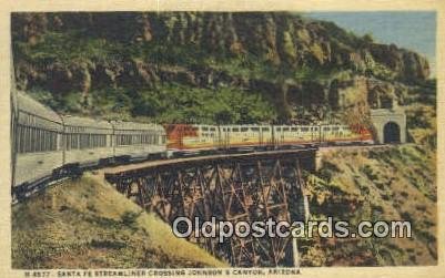 Santa Fe Streamliner, Johnsons Canyon, Arizona, AZ USA Trains, Railroads Unus...