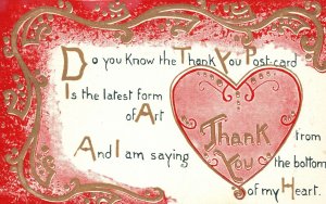 Vintage Postcard Heart Post Cupid Secret Untold Valentin's Day Remembrance Card