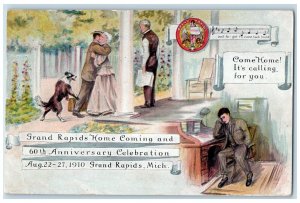 1910 Grand Rapids Home Coming 60th Anniversary Grand Rapids MI Piano Postcard