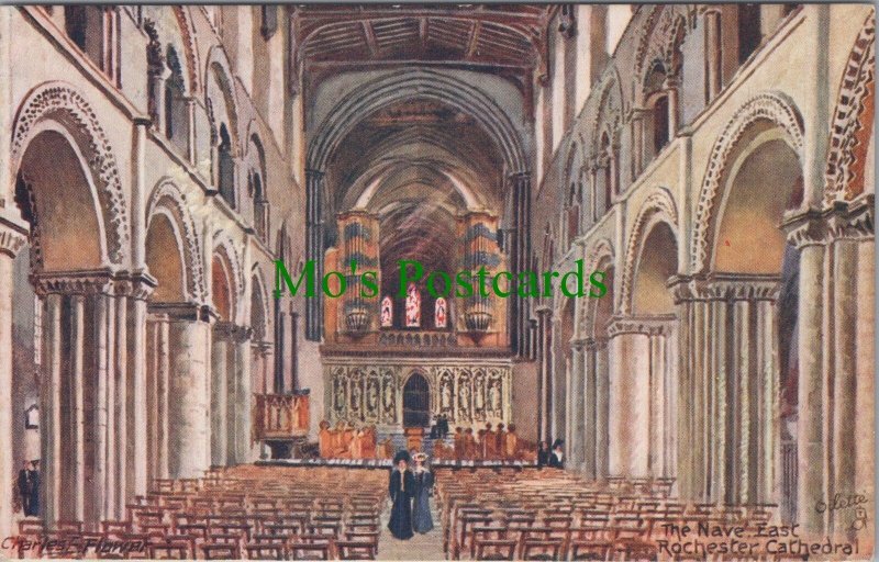 Kent Postcard - Rochester Church, Nave East, Artist Charles E Flower Ref.DC1