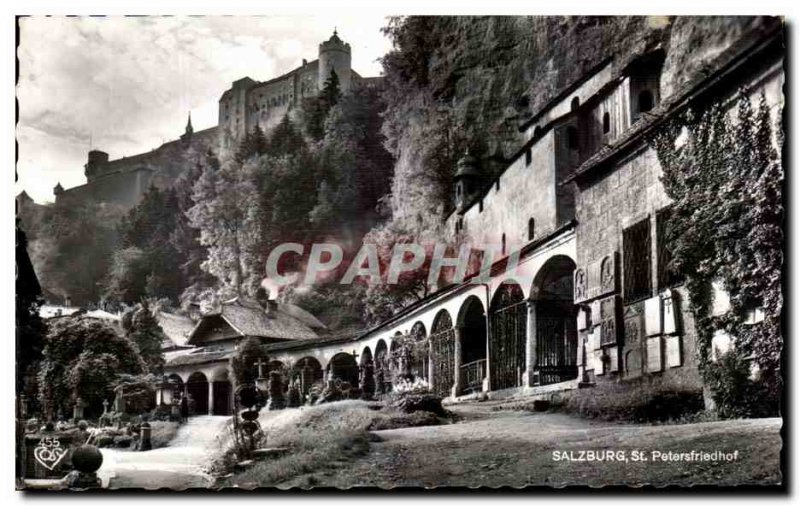 Postcard Old Salzburg St. Petersfriedhof