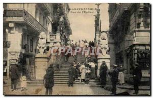 Belgium Belgie Postcard Old Blankenberghe de l & # 39eglise (very animated li...