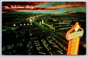 Las Vegas Nevada~Faboulous Strip Birdseye @ Neon Night Lights~Dunes Hotel~1970s